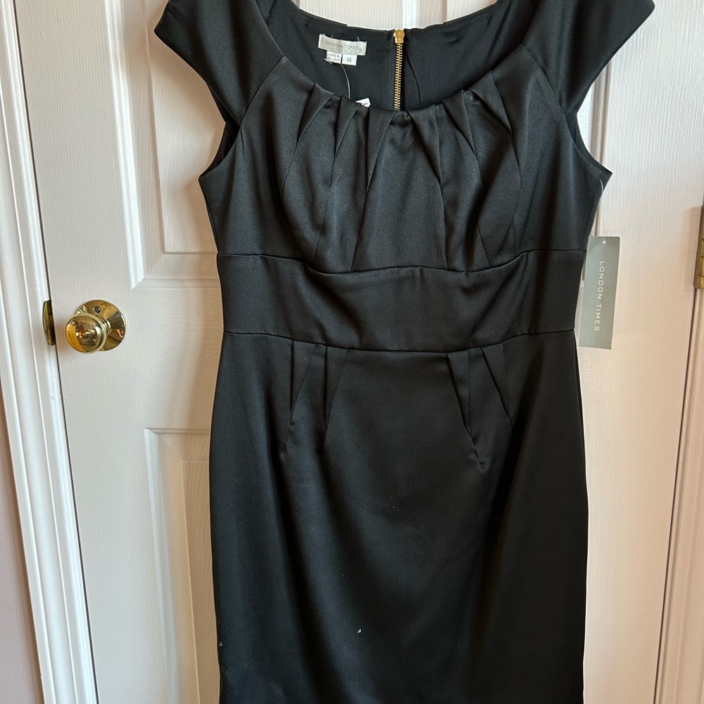 London Times | Black Satin Formal Dress